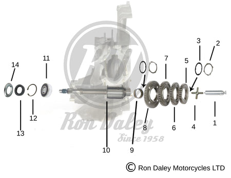 Vespa PX/T5 Driveshaft Assembly