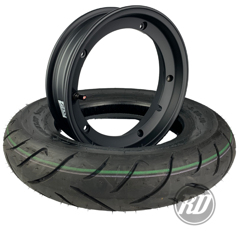 SIP Performance Matt Black & Dunlop Scootsmart Wheel Assembly