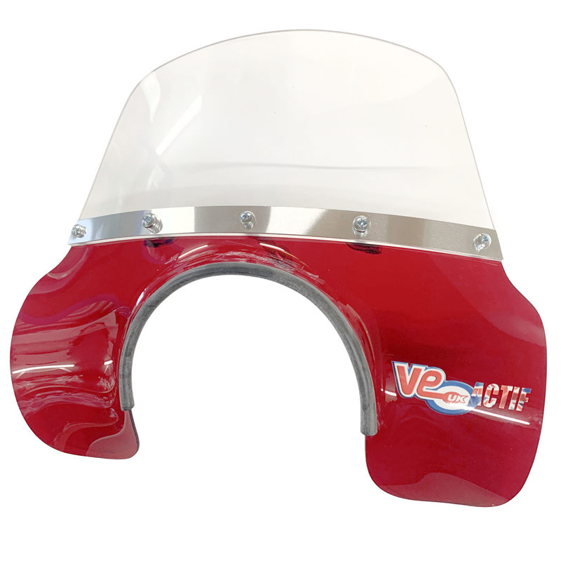 VE ACTIF Vespa Mod Flyscreen PX, T5, LML - Transparent Red